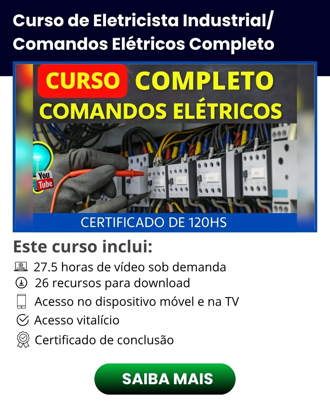 Curso de Eletricista Industrial/ Comandos Elétricos Completo